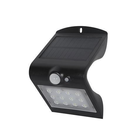 APLIQUE LED SOLAR 1.5W 220LM DOBLE ILUMINACIÓN NEGRO ELBAT - EB0387-3