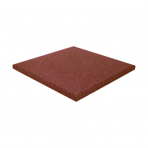 BALDOSA DE CAUCHO ANTITRAUMA 400X400X25MM COLOR LADRILLO ROJO ARTPLAST