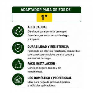 NIPLE DE ALTO CAUDAL PARA MANGUERA 1"...