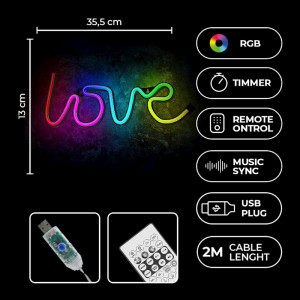 LAMPARA DECORATIVA NEON LED LOVE FOREVER