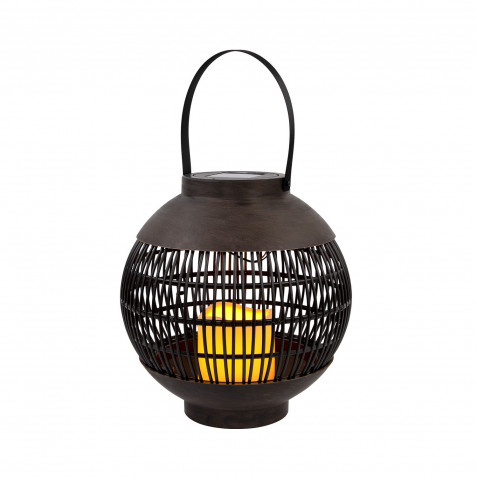 FAROL SOLAR LED REDONDO EXTERIOR MARRON 3000K