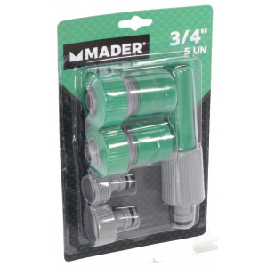SET 5 ACOPLES PARA MANGUERA 3/4 MADER