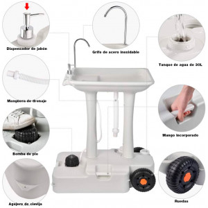 LAVABO PORTÁTIL 30 LITROS MUVIP