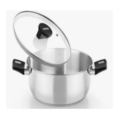 CACEROLA ACERO INOX CON TAPA VIDRIO...