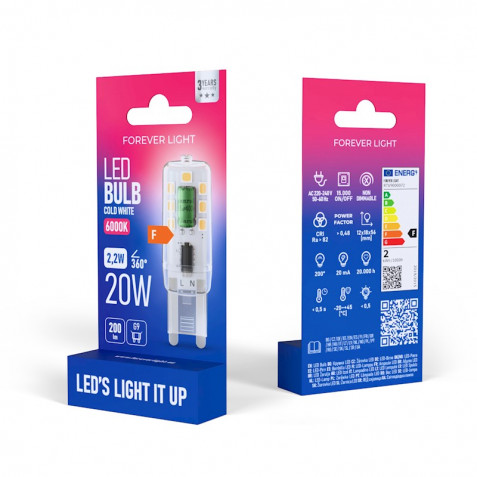 BOMBILLA LED G9 2.2W 200 LUMEN LUZ FRIA FOREVER
