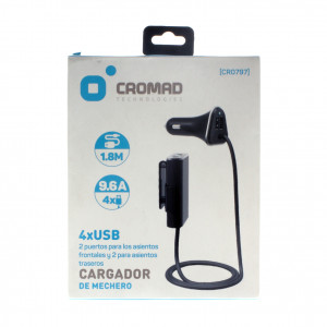 CARGADOR DE MECHERO 9.6A 4 X USB...