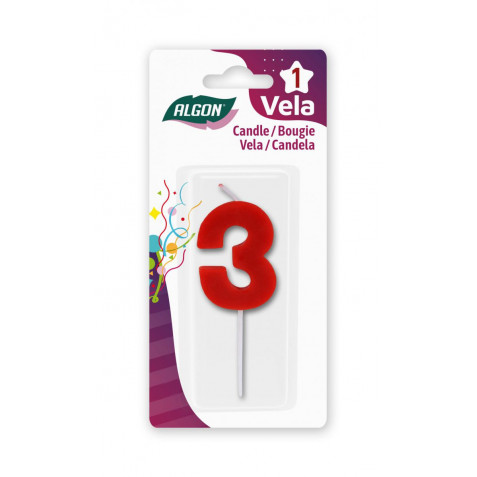 VELA ROJA NUMERO 3 ALGON