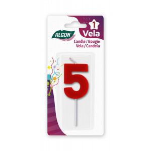 VELA ROJA NUMERO 5 ALGON