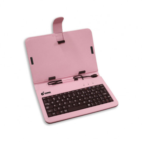 FUNDA KEYCOVER PARA TABLETS 7\" CON TECLADO ROSA CROMAD