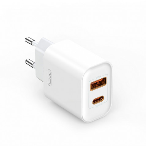CARGADOR DE CORRIENTE CE12 20W 1 X TIPO C + 1 X USB XO BLANCO