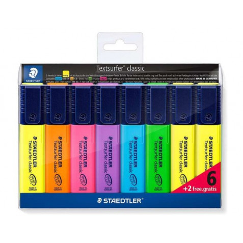 PACK 8 MARCADORES FLUORESCENTES 5MM STAEDLER
