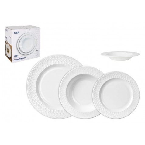 VAJILLA 12 PIEZAS OPAL ATAIFOR BLANCO...