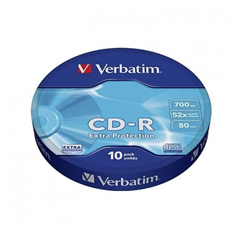 TARRINA 10 UNIDADES CDS VERBATIM 52X DATALIFE