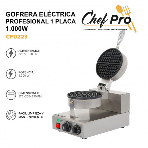 GOFRERA ELÉCTRICA PROFESIONAL 1 PLACA...