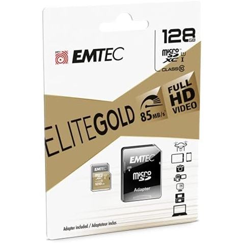 MEMORIA MICRO SD 128GB ELITE GOLD 85MB/S EMTEC - 3126170142283