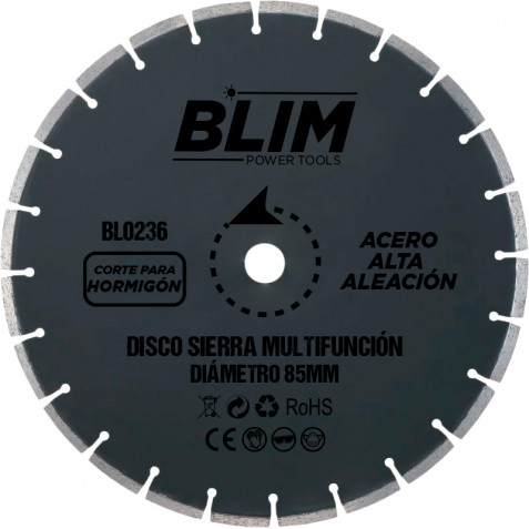 DISCO CORTE HORMIGON PARA SIERRAS MULTIFUNCION 85MM. BLIM