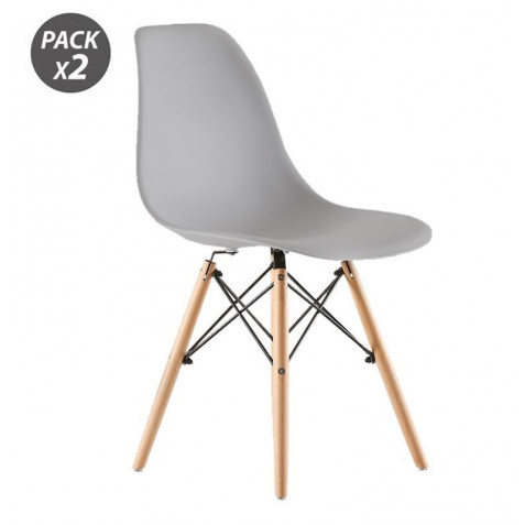 PACK 2 SILLAS DESIGN D100 GRISES MUVIP