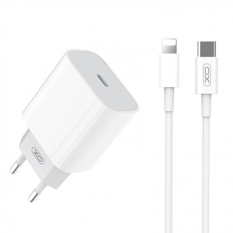 CARGADOR DE CORRIENTE L77 20W TIPO C + CABLE LIGHTNING XO