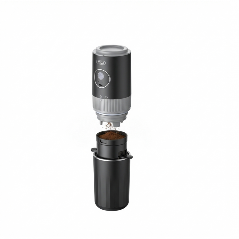 CAFETERA PORTATIL CON MOLINILLO Y TERMO NEGRA KR1 XO