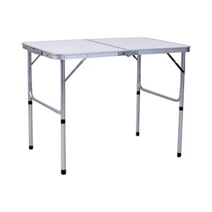 MESA CAMPING PLEGABLE BLANCA 3 POSICIONES ALUMINIO/MDF 120X60X500/61.5/70CM
