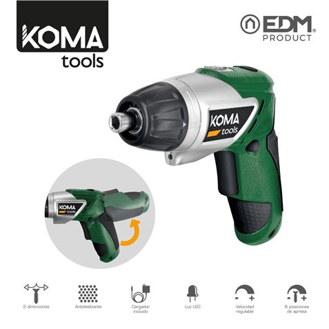 ATORNILLADOR A BATERIA 3.6V LITIO 1300MAH KOMA - 08722