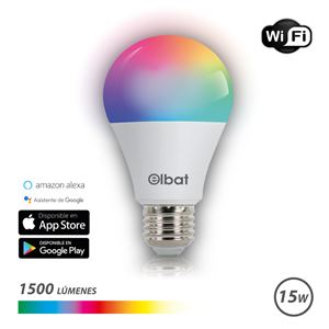 BOMBILLA LED SMART WIFI A65 E27 15W 1500LM RGB ELBAT - EB0350