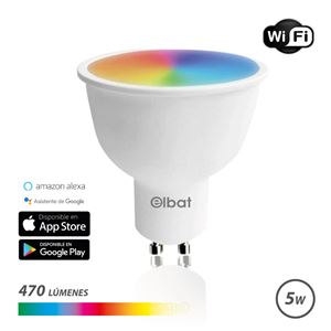 BOMBILLA LED SMART WIFI GU10 5W 470LM RGB ELBAT - EB0351