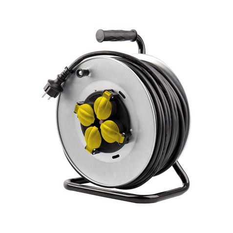 ENROLLADOR DE CABLE PRO 25 METROS CABLE 3X2.5MM TAMBOR FIJO ELBAT - EB0276
