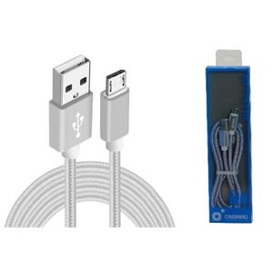 CABLE USB A MICRO USB METAL PLATA CROMAD - CR0928