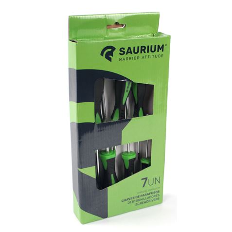 JUEGO 7 PIEZAS DESTORNILLADORES SAURIUM - 47600-1