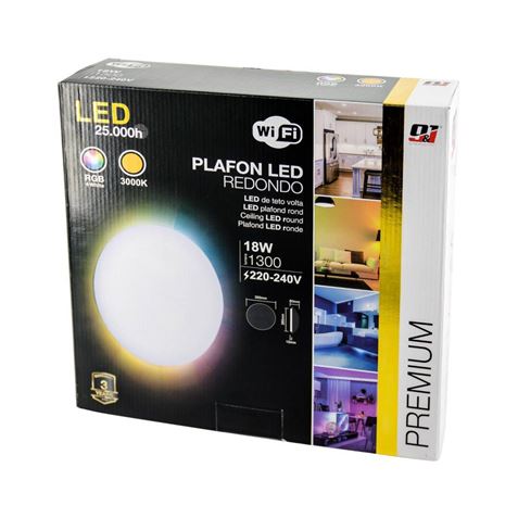 PLAFON REDONDO 30CM WIFI 18W 3000K+RGB 1300LM - 64577-1