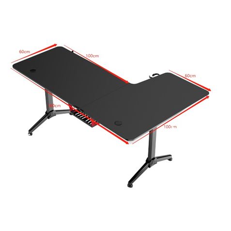 MESA GAMING PRO1300 FIBRA CARBONO | L DERECHA | ALFOMBRILLA 80X30CM | MUVIP - MV0356, MV0355