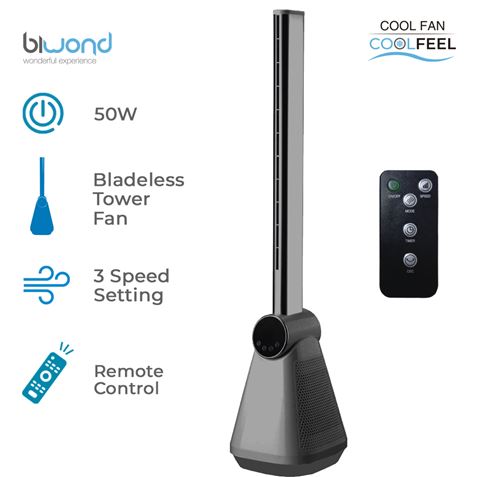 VENTILADOR DE TORRE 50W SIN ASPAS COOLFEEL BIWOND - BW0086-2