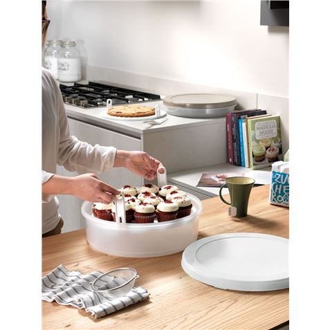 TUPPER BAJO ALMACENAJE Y TRANSPORTE DE PASTELES Y POSTRES NARANJA BLIM - TT001