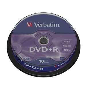 TARRINA 10 UNIDADES DVD+R VERBATIM 16X ADVANCED - 43498
