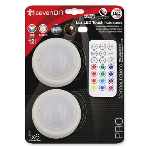 PACK 2 LUCES RGB+BLANCO CON MANDO SEVENON - 09813