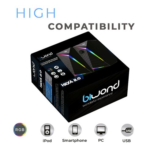 ALTAVOCES GAMING 10W HEXA BIWOND - BW0095-1 ALTAVOCES GAMING 10W HEXA BIWOND - BW0095-1