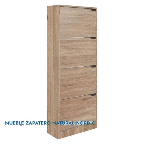 MUEBLE ZAPATERO NATURAL NORDIC 4 PUERTAS HBS - 5030770210