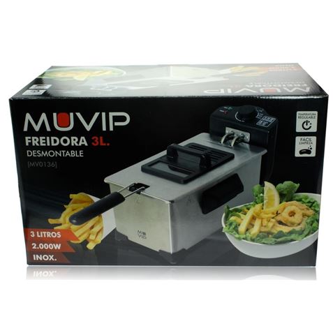 REACONDICIONADO FREIDORA 3 LITROS INOXIDABLE 2000W DESMONTABLE MUVIP - MV0136-2 REACONDICIONADO FREIDORA 3 LITROS INOXIDABLE 2000W DESMONTABLE MUVIP - MV0136-2