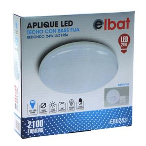 REACONDICIONADO APLIQUE LED TECHO CON BASE FIJA REDONDO 24W LUZ FRIA ELBAT - EB0283-1 REACONDICIONADO APLIQUE LED TECHO CON BASE FIJA REDONDO 24W LUZ FRIA ELBAT - EB0283-1