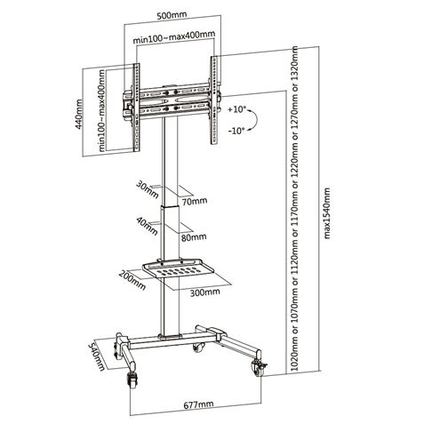 REACONDICIONADO SOPORTE DE SUELO TV 32" - 55" CROMAD - CR1022-1