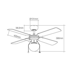 VENTILADOR DE TECHO 50W MODELO CARIBE CROMADO - 33801_2