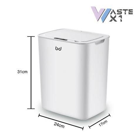 CUBO DE BASURA INTELIGENTE CON SENSOR 14 LITROS BLANCO - BW0096-1