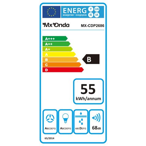 CAMPANA EXTRACTORA 90CM TACTIL 2686 MX-ONDA - CDP2686-1