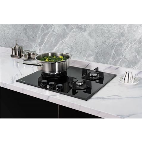 PLACA A GAS PARA ENCASTRAR CRISTAL NEGRO MX-ONDA - MX-PG2200N-1