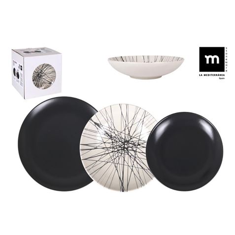 VAJILLA 18 PIEZAS NETZ MONACO IVORY BRILLO - NET26149