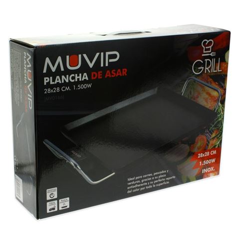 REACONDICIONADA PLANCHA DE ASAR 28X28CM 1500W MUVIP - MV0166-2