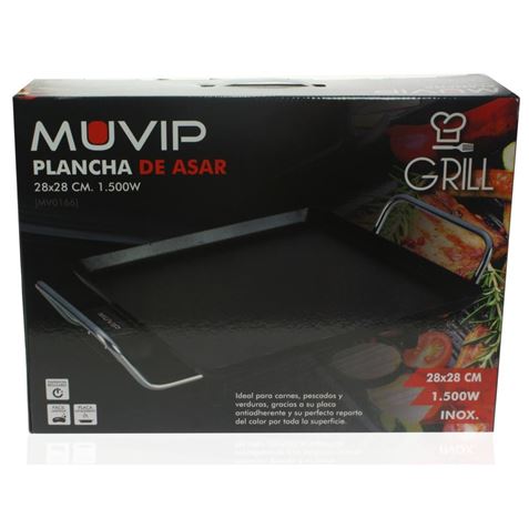 REACONDICIONADA PLANCHA DE ASAR 28X28CM 1500W MUVIP - MV0166-1