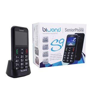 TELEFONO MOVIL SENIOR S9 NEGRO + ESTACION CARGA BIWOND - 53598
