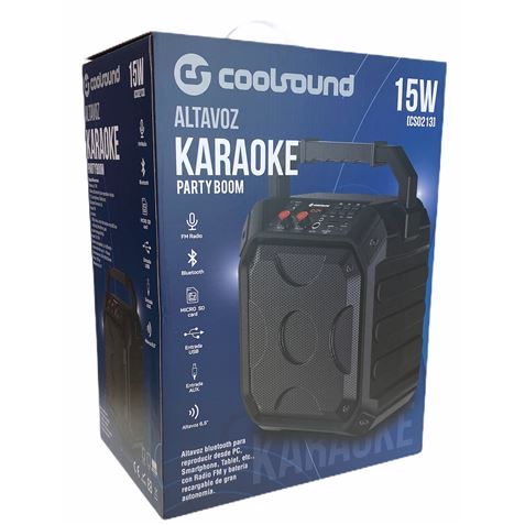 REACONDICIONADO ALTAVOZ KARAOKE BLUETOOTH PARTY BOOM 15W COOLSOUND - CS0213-2 REACONDICIONADO ALTAVOZ KARAOKE BLUETOOTH PARTY BOOM 15W COOLSOUND - CS0213-2